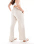 Vero Moda Curve wide leg dad trousers in oatmeal