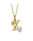 Фото #2 товара Kids/Teens Personalized 14K Gold Plated Initial Pearl Pendant Necklace