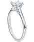 ფოტო #3 პროდუქტის Diamond Cushion-Cut Cathedral Solitaire Engagement Ring (1/2 ct. t.w.) in 14k White Gold