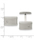 ფოტო #3 პროდუქტის Stainless Steel Brushed and Polished Cubic Zirconia Cufflinks