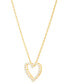 Фото #3 товара Macy's diamond Open Heart Pendant Necklace (1/4 ct. t.w.) in 14k Gold-Plated Sterling Silver, 16" + 2" extender