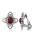 ფოტო #1 პროდუქტის Silver Tone Rectangle Crystal Floral Clip Earring