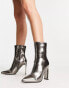 Фото #4 товара Glamorous heeled ankle boots in pewter