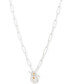 Фото #1 товара Ralph Lauren two-Tone Sterling Silver Padlock Pendant 17" Toggle Necklace