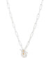 ფოტო #1 პროდუქტის Two-Tone Sterling Silver Padlock Pendant 17" Toggle Necklace