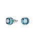 ფოტო #5 პროდუქტის Rhodium Plated Square Cut Color Birthstone Stud Earrings