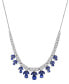 ფოტო #1 პროდუქტის Blue Sapphire (6 ct. t.w.) & White Sapphire (4-7/8 ct. t.w.) Dangle 17" Statement Necklace in Sterling Silver