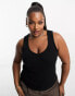 Фото #1 товара ASOS DESIGN Curve knitted v neck vest top in black