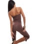 Фото #2 товара ASOS DESIGN clean longline bandeau in chocolate