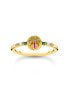 Thomas Sabo TR2457-488-7-56 Gold-plated ring w. palm tree and coloured stones