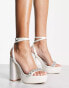 Be Mine Bridal Armelle embellished strap platform sandals in ivory satin