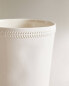 Ceramic toothbrush holder with border detail