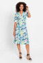 ფოტო #1 პროდუქტის Women's Short Sleeve Tropic Print A-Line Dress