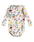 ფოტო #1 პროდუქტის Baby Girls Cotton Long-Sleeve Bodysuits, Fall Botanical 5-Pack