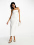 ASOS DESIGN bandeau maxi dress with split hem in white