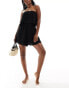 Фото #1 товара ASOS DESIGN floaty crinkle bandeau beach playsuit in black