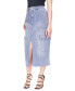 Women's Cargo Denim Midi Skirt Blue Vintage Wash, 2 - фото #3