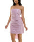 ფოტო #5 პროდუქტის Juniors' Ruched Bow-Back Strapless Dress