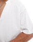 ASOS DESIGN oversized t-shirt with cut v-neck in white Белый, L - Chest 42 - фото #8