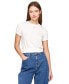 ფოტო #1 პროდუქტის Women's Cropped Short-Sleeve Sweater