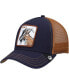 Men's Navy, Brown Goat Beard Trucker Adjustable Hat