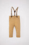Фото #1 товара Erkek Bebek Düz Paça Gabardin Pantolon Pantolon Askısı 2li Takım B9246a524sp