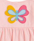 ფოტო #2 პროდუქტის Little Girls Butterfly Babydoll Tunic Top and Print Capri Leggings, 2 Piece Set