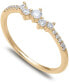 Фото #1 товара Cubic Zirconia Scattered Band in 18k Gold-Plated Sterling Silver, Created for Macy's