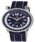 ფოტო #1 პროდუქტის Men's Wallabout Navy Blue Leather Watch 44mm