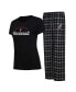 ფოტო #1 პროდუქტის Women's Black, Gray Cincinnati Bearcats Arctic T-shirt and Flannel Pants Sleep Set