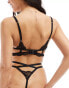 Фото #4 товара ASOS DESIGN Roma lace cut out strappy thong in black