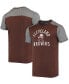 Фото #1 товара Men's Brown, Heathered Gray Cleveland Browns Gridiron Classics Field Goal Slub T-shirt