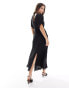 Фото #2 товара ASOS DESIGN asymmetric hem midi dress in black