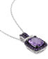 Фото #3 товара Macy's amethyst (3 ct. t.w.) & Diamond (1/20 ct. t.w.) 18" Pendant Necklace in Sterling Silver