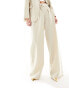 French Connection Everlyn wide leg suit trouser in ecru co-ord