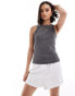 Фото #1 товара Vero Moda ribbed jersey tank top in washed grey