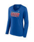 Фото #3 товара Women's Royal Buffalo Bills 2022 AFC East Division Champions Divide & Conquer Long Sleeve V-Neck T-shirt