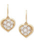 ფოტო #3 პროდუქტის Openwork Heart Drop Earrings in 10k Gold, Created for Macy's