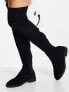 Фото #4 товара ASOS DESIGN Kalani over the knee boots in black micro
