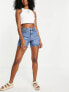 Фото #7 товара Weekday eya cotton blend denim shorts in harper blue - MBLUE