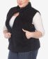 ფოტო #5 პროდუქტის Plus Size Women's Zip Up Sherpa Vest Jacket