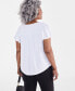 ფოტო #2 პროდუქტის Style & Co Plus Size V-Neck Smocked-Shoulder Short-Sleeve Top, Created for