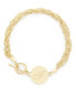 ფოტო #1 პროდუქტის 14K Gold Plated Sophie Initial Toggle Bracelet