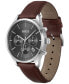 Men's Chronograph Avery Brown Leather Strap Watch 42mm