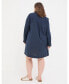 ფოტო #2 პროდუქტის Plus Size Mina Linen Blend Tunic Dress