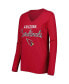 Women's Cardinal Arizona Cardinals Post Season Long Sleeve V-Neck T-shirt
