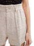 Фото #9 товара Hollister linen blend elasticated waist short in beige