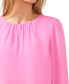 Фото #3 товара Women's Crewneck Long Sleeve Smocked Ruffle Cuff Blouse