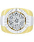 Men's Lab Grown Diamond Cluster Ring (2 ct. t.w.) in 10k Two-Tone Gold