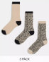 Фото #1 товара Wednesday's Girl leopard print sock multipack in beige